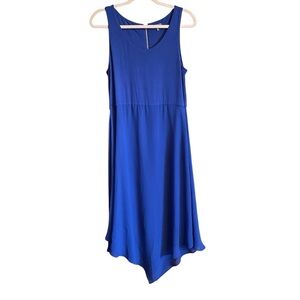 Vince Camuto Sleeveless Scoop Neck Blue Asymetrical MIDI Dress- Size Medium